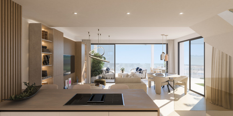 Benjamin's Dream – Calahonda - open-plan kitchen, living and dining area with panoramic sea views and terrace