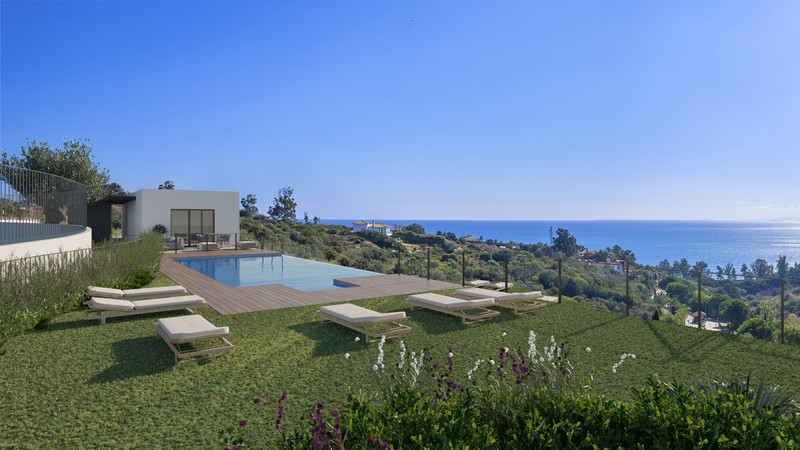 Blue View Heights – Manilva - infinity pool, solsenger og panoramautsikt over havet fra velstelt hage