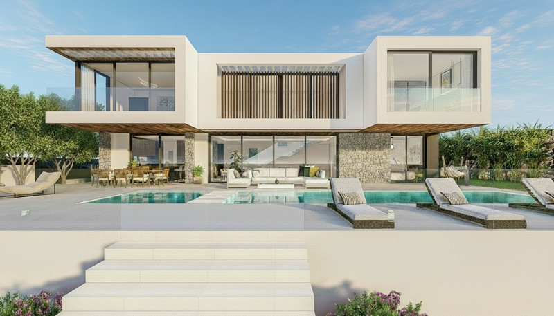 Europa Nova – Mijas - moderne luksusvilla med privat basseng, solstoler og åpen stue