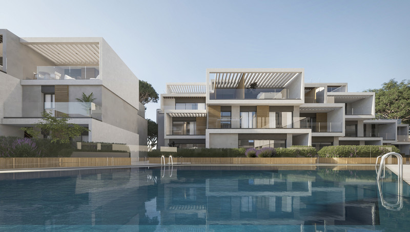 Isla Bela – Marbella - modern luxury residential complex with communal swimming pool, terraces and pergolas