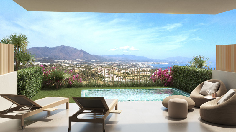 Kristina Views – Manilva - privat bassengterrasse med panoramautsikt over hav og fjell langs Costa del Sol