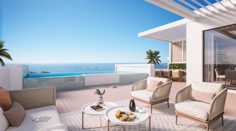 Moana – Benalmadena - luxury terrace with infinity pool and panoramic Mediterranean sea views