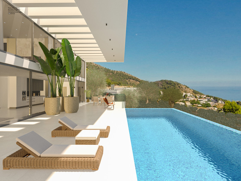 BV 11 – Mijas - infinitybasseng med solsenger og panoramautsikt over hav og fjell