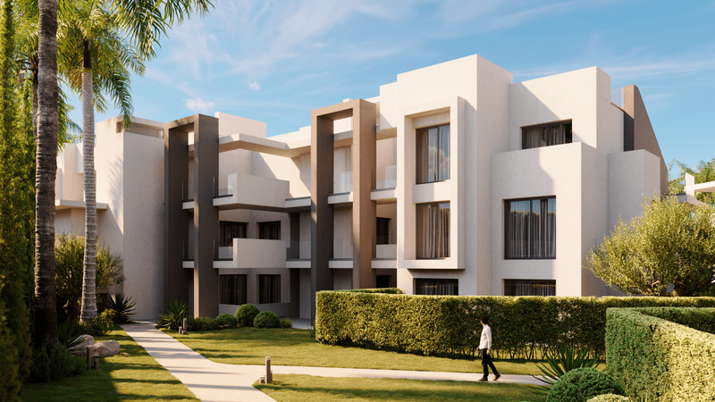 Sunway Residence – Estepona - moderne luksuseksteriør med velstelte hager og palmetrær