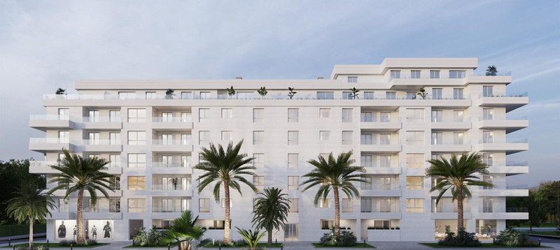 Terrazas de Guadaiza II – Nueva Andalucía - white modern exterior facade with palm trees and wraparound balconies