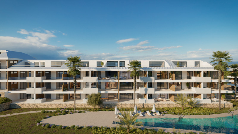 Unique Infinity – Higueron - moderne hvit boligkompleks med basseng, palmetrær og havutsikt