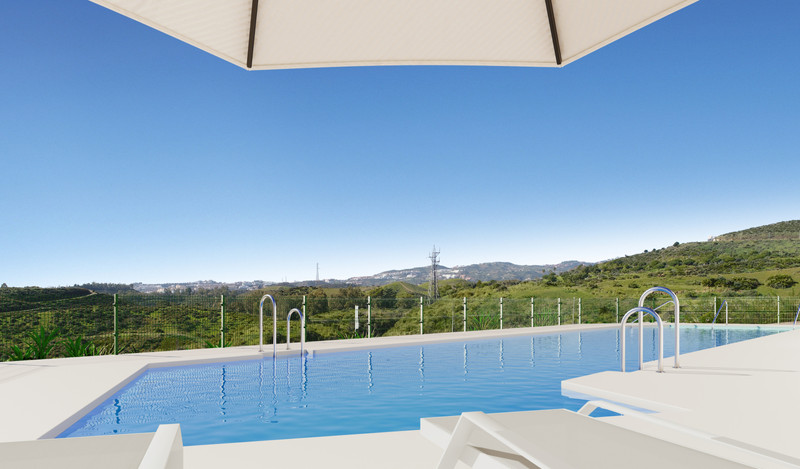 Valley Views – Mijas - utendørs svømmebasseng med panoramautsikt over grønn dal under klar blå himmel