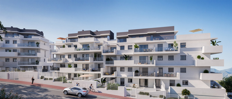 Alonia – Manilva - white modern apartment complex exterior with balconies and terraces in Manilva, Málaga