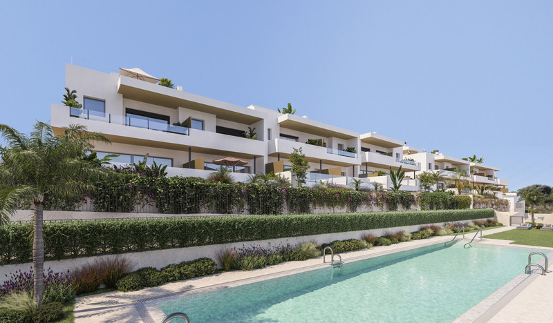 Attire Estepona – Estepona - moderne hvit boligkompleks med felles basseng, terrasser og frodige hager