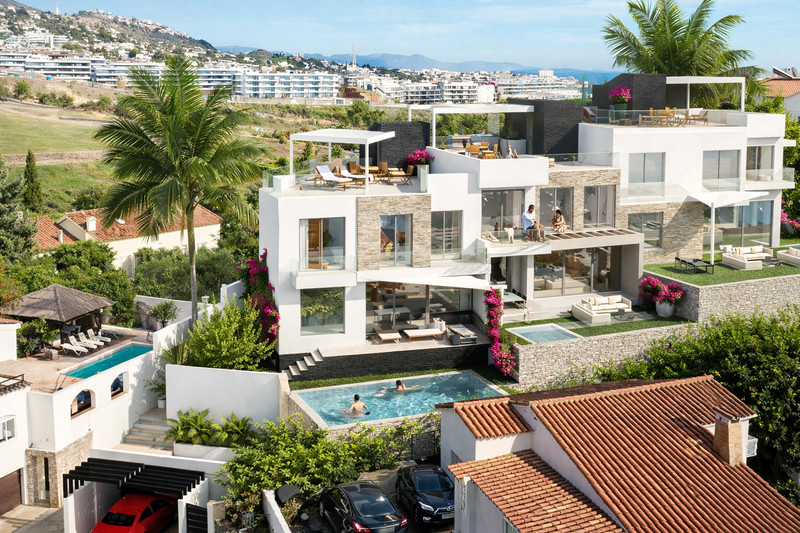 Bougaivillea Rosa – Torreblanca - modern white luxury villas with private pools, rooftop terraces and bougainvillea gardens