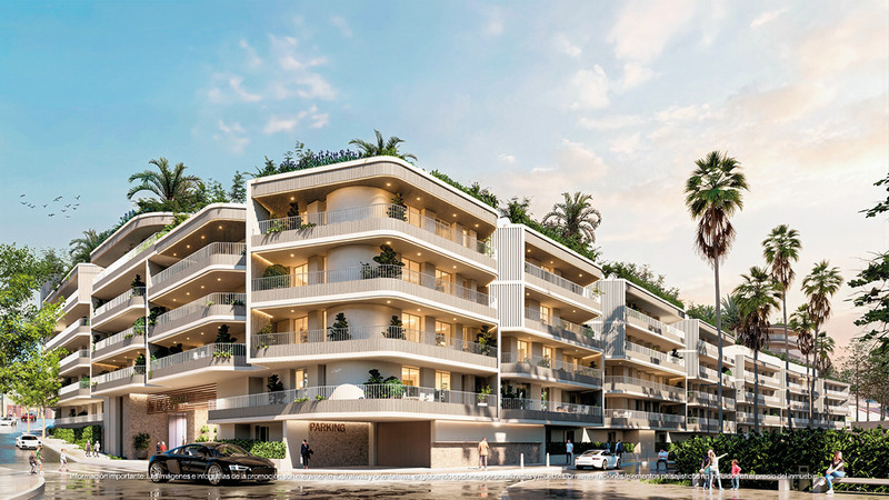 Magna Torremolinos – Torremolinos - modern luxury apartment complex exterior with landscaped balconies and palm trees