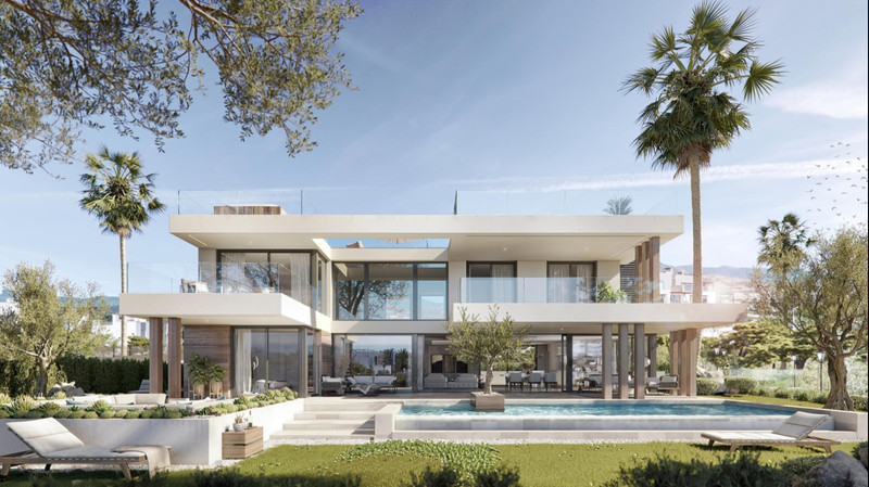 VILLA AZAHAR Peak – Benahavís - moderne luksusvilla med uendelighetsbasseng, velstelt hage og glassbalkonger