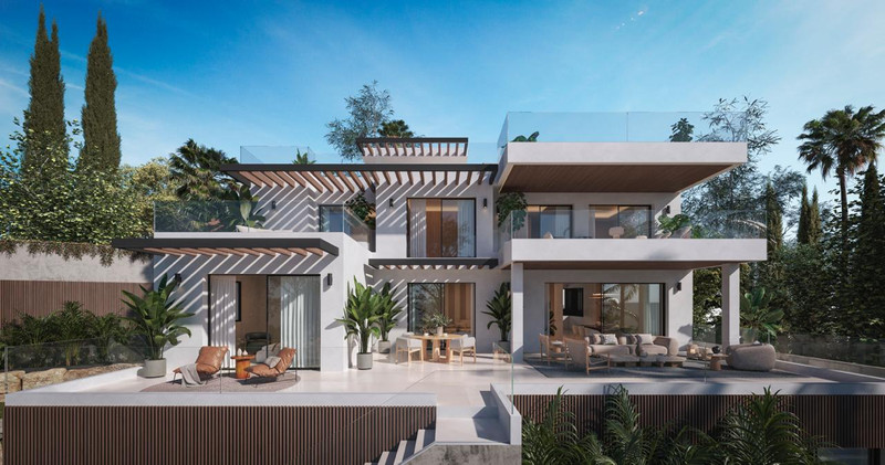 Villa Benalmadena – Benalmadena - moderne luksusvilla med terrasse, pergola og frodig hage